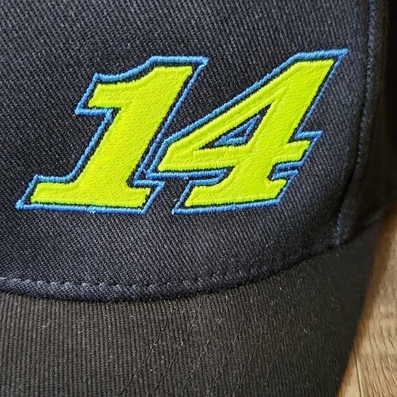 Mens Black Yellow #14 Flexfit Hat Cap L/XL Chase Briscoe Clint Bowyer Aston F1 - Picture 7 of 11